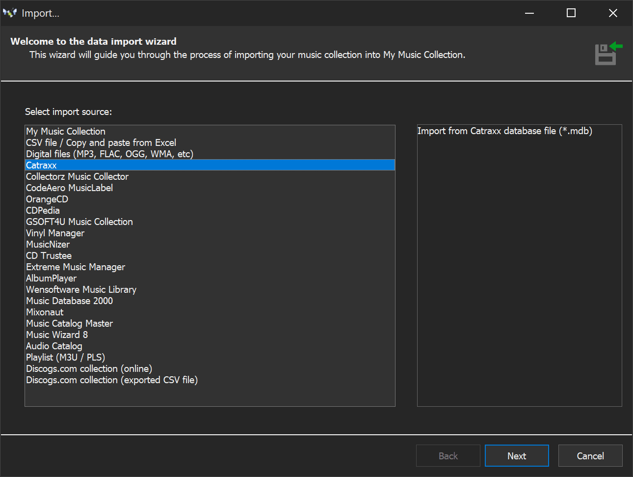 Paso 1 — elige la aplicación de origen