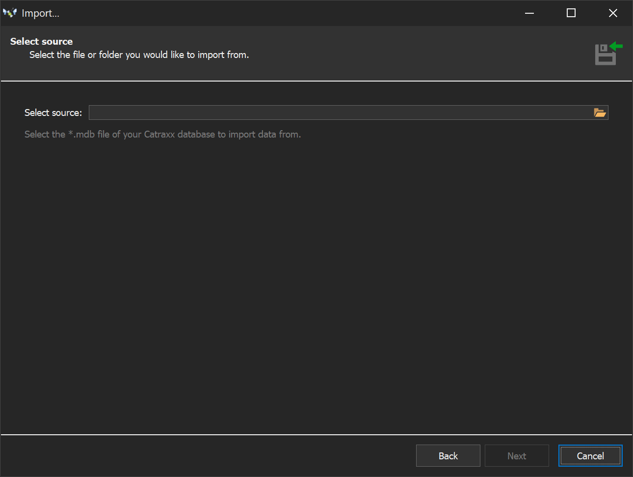 Paso 2 — selecciona tu archivo de origen