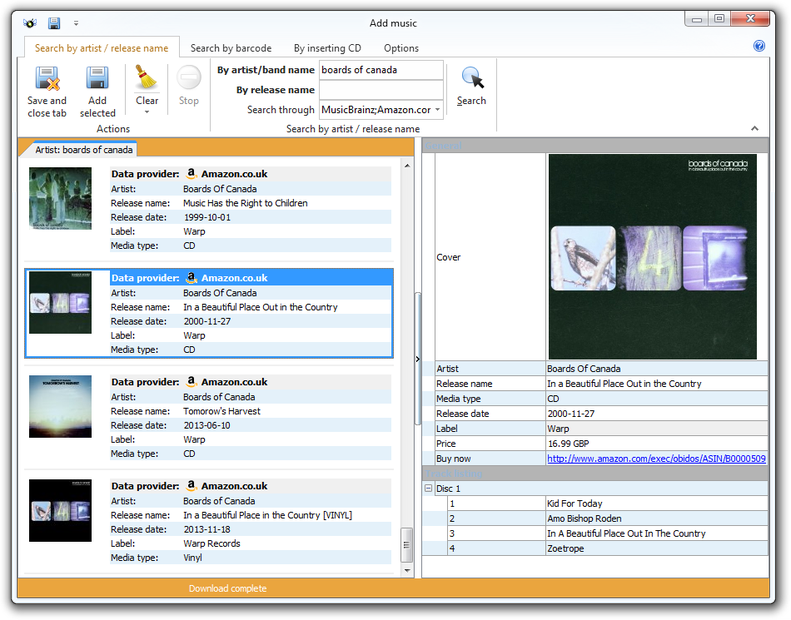 Add music dialog in action